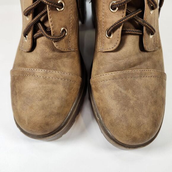 GBG Los Angeles Siana-R High Heel Boots Women Brown 10M Faux Leather Chunky Y2K - Picture 7 of 16